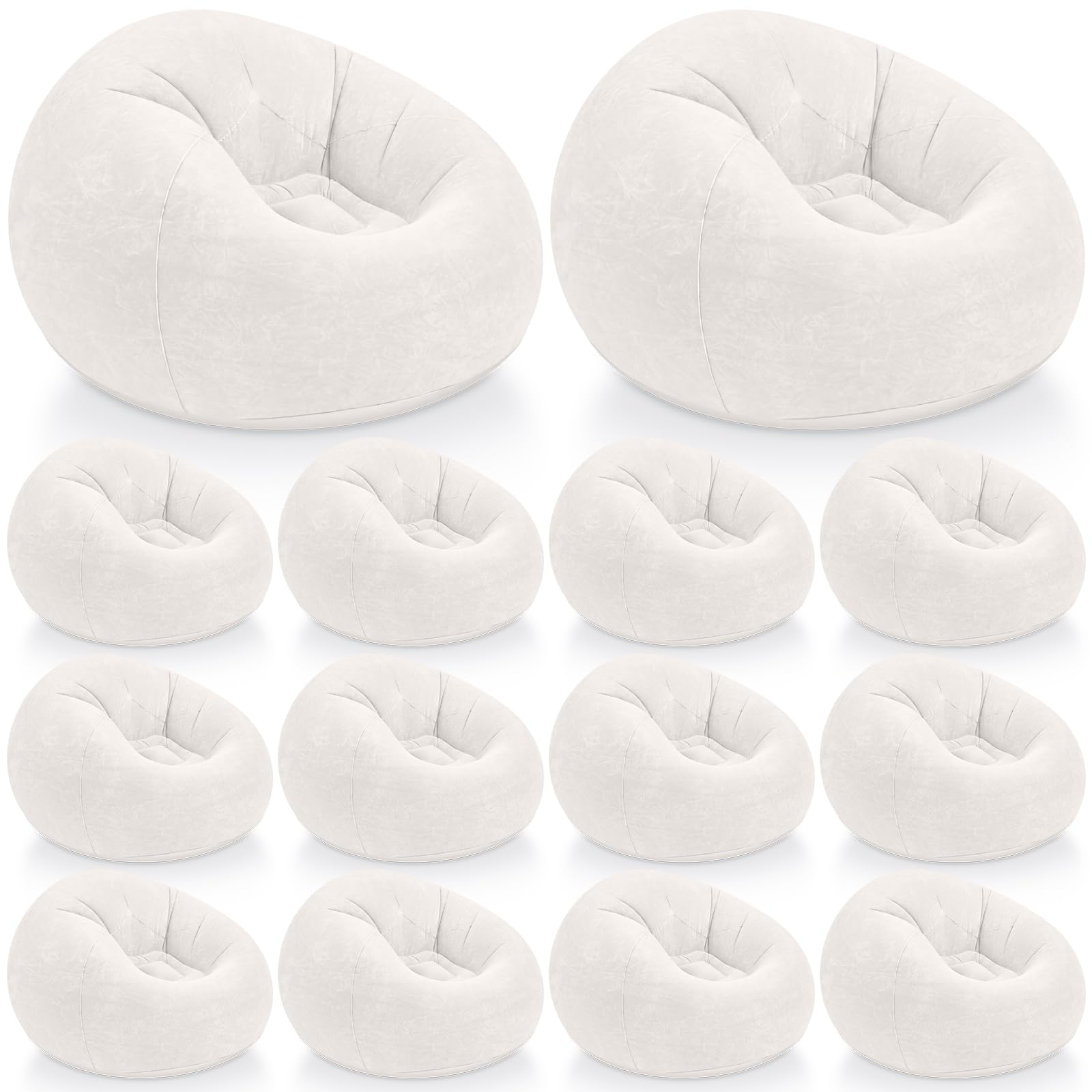 Photo 1 of Realspring Inflatable Bean Bag Chairs,Beige,12 Pcs