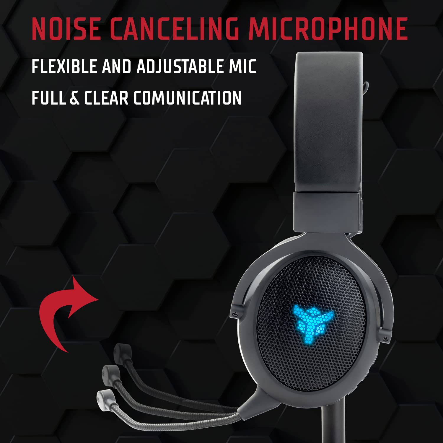 Itek H500W2 Auriculares Gaming Inalámbricos 2.4G con Micrófono Desmontable, Cancelación de Ruido Exterior, Iluminación LED para PC y Consola, Negro, Ajustable