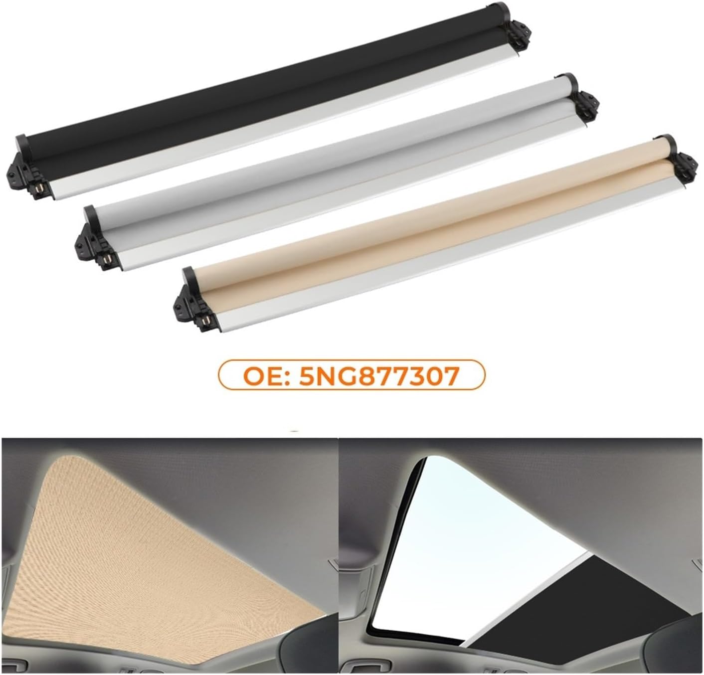 Sunroof Assembly Compatible For VW Tiguan L 2017-2021 Sun Roof Window Car Dome Roller Blind Shield Sunshade Curtain Cover Shade(Black)