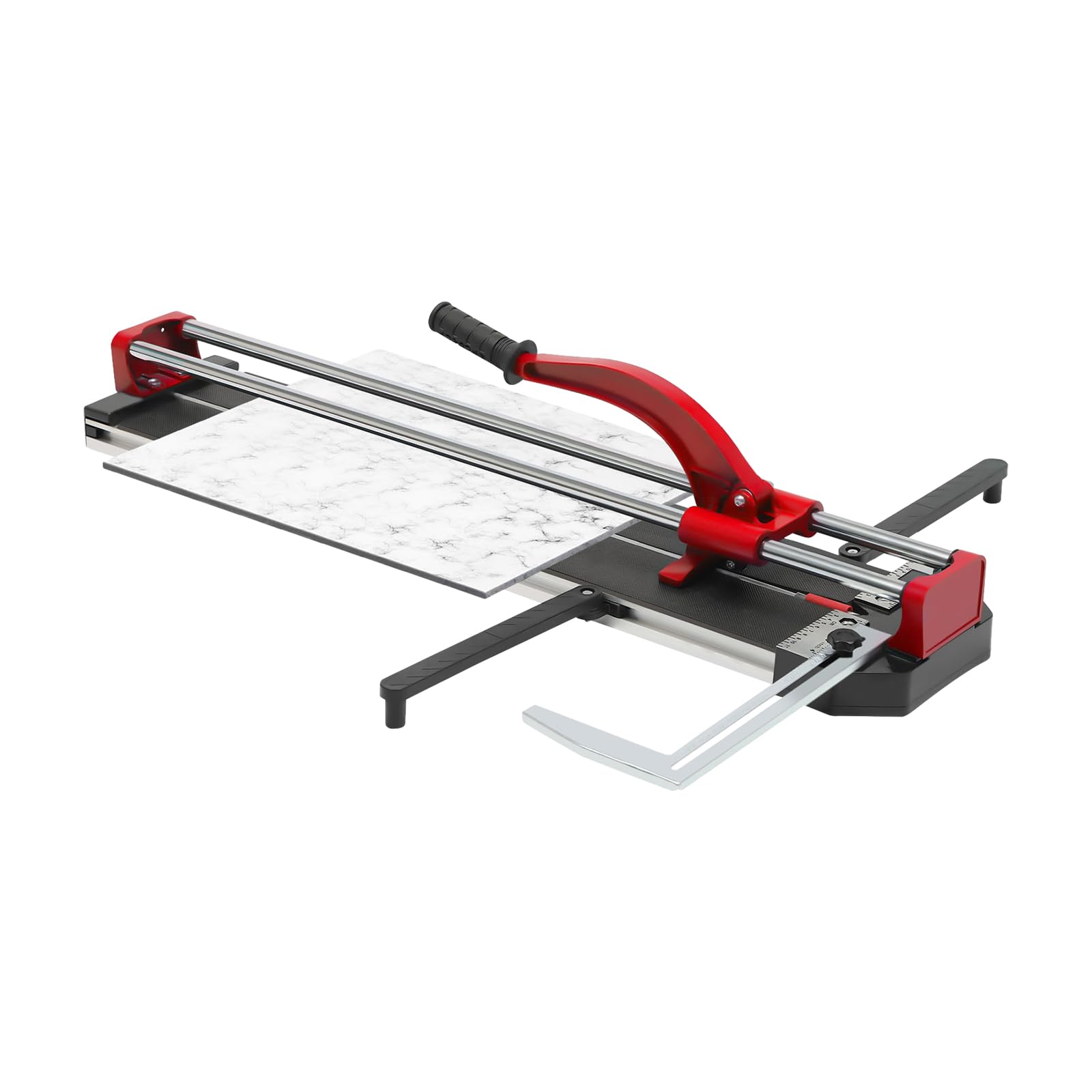 Cortador de azulejos de doble carril, cortador laminado con posicionamiento por infrarrojos, rango de ángulo ajustable 0-90°, ancho de corte 80 cm, grosor de corte 15 mm (rojo)