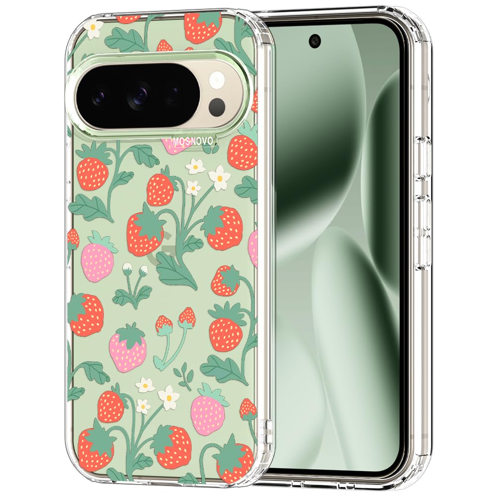 MOSNOVO Case for Google Pixel 9 & Pixel 9 Pro, [Buffertech 6.6ft Military-Grade Drop Protection] [Anti Peel Off Tech] Clear TPU Bumper Phone Case Cover Design - Great Wave — view 122