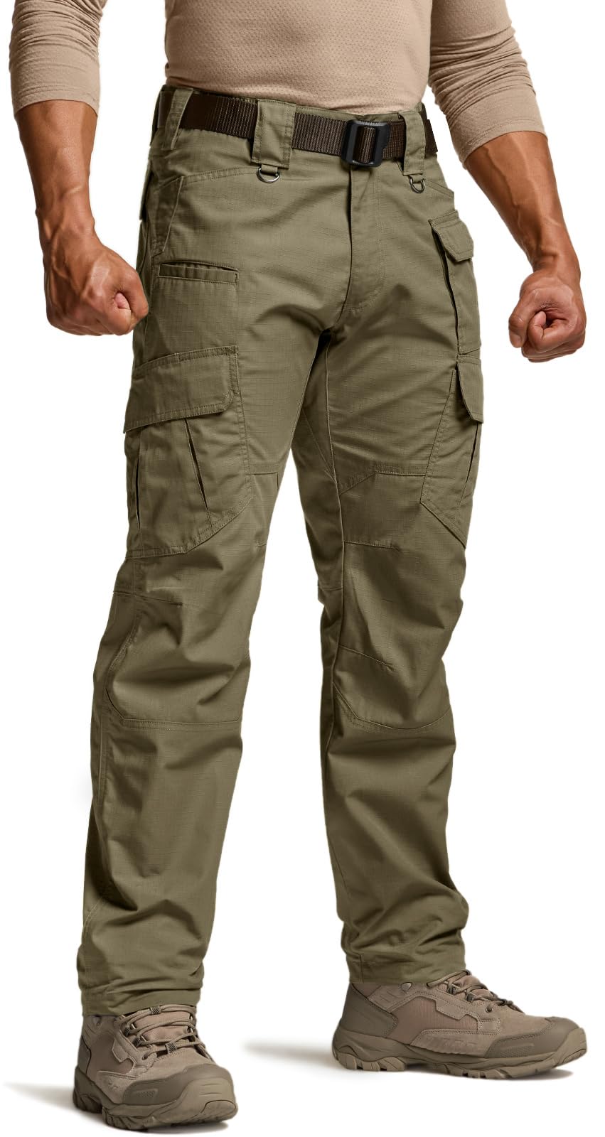 CQR Men's Tactical Pants, Water Resistant Ripstop Cargo Pants, Lightweight EDC Work Hiking Pants, Outdoor Apparel