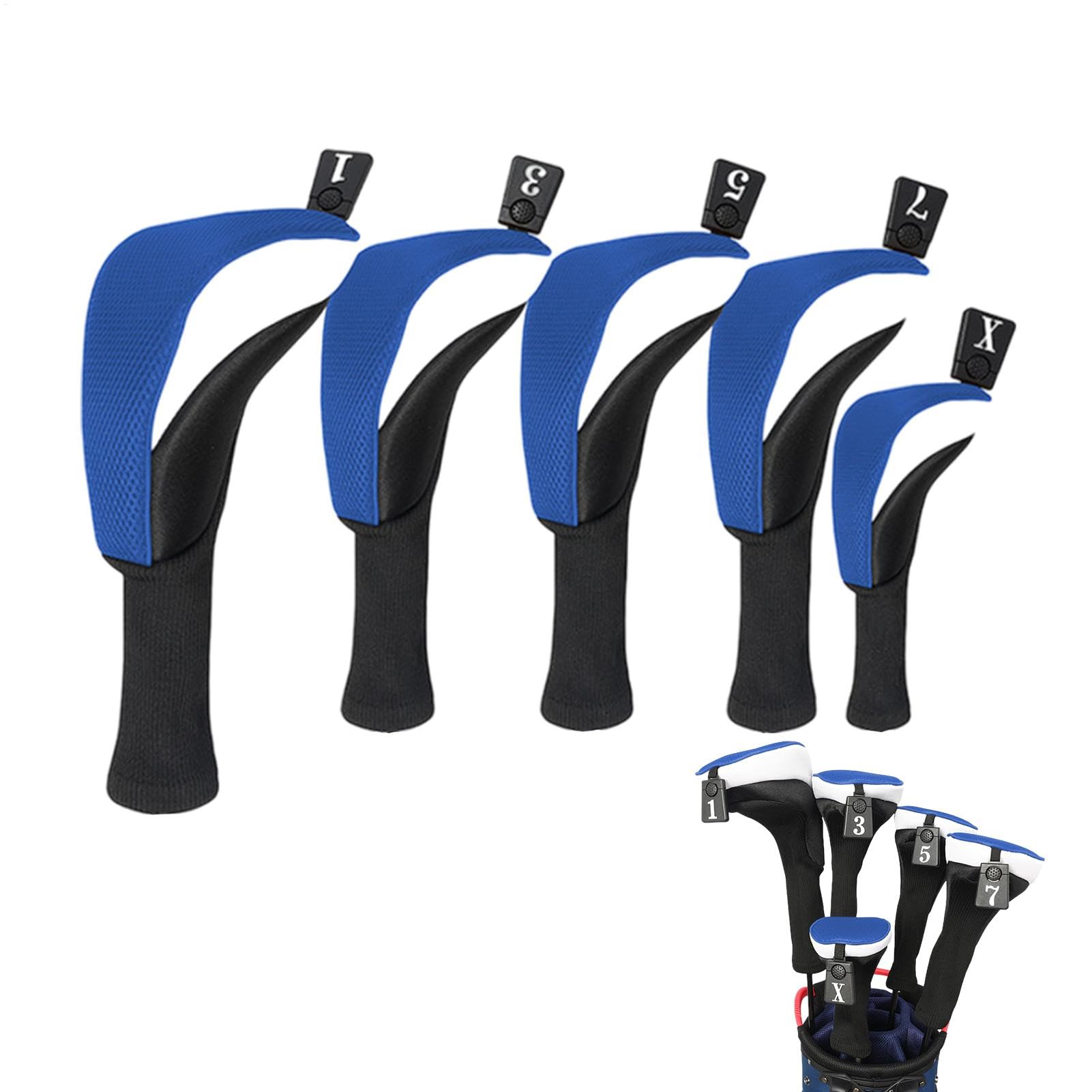 Golf Wood Club Headcovers Golf Hybrid Headcover Long Neck Protective Club Covers Anti Slip Wood Hybrid Head Cover Protective Head Cover For Men Protective Head Cover For Women Golf Enthusiast Headcove