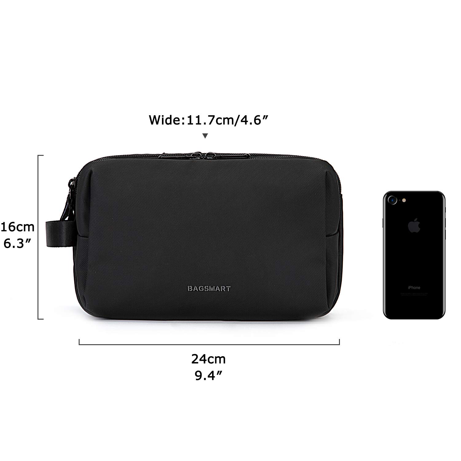 Toiletry Bag for Men, BAGSMART Travel Toiletry Organizer Dopp Kit Water