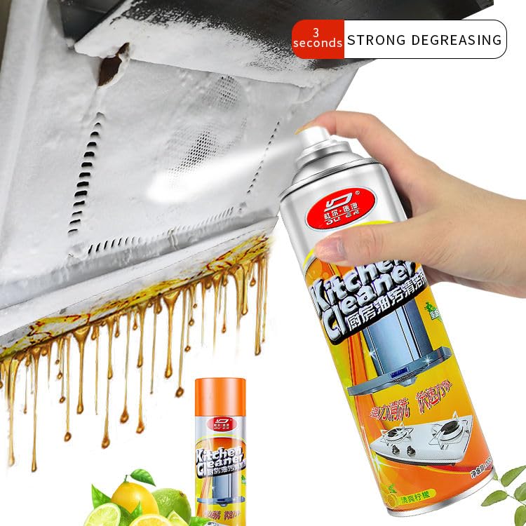 Image of Multipurpose Bubble Foam Cleaner Kitchen Cleaner Spray Oil & Grease Stain Remover Chimney Cleaner Spray Bubble Cleaner All Purpose Foam Degreaser Spray