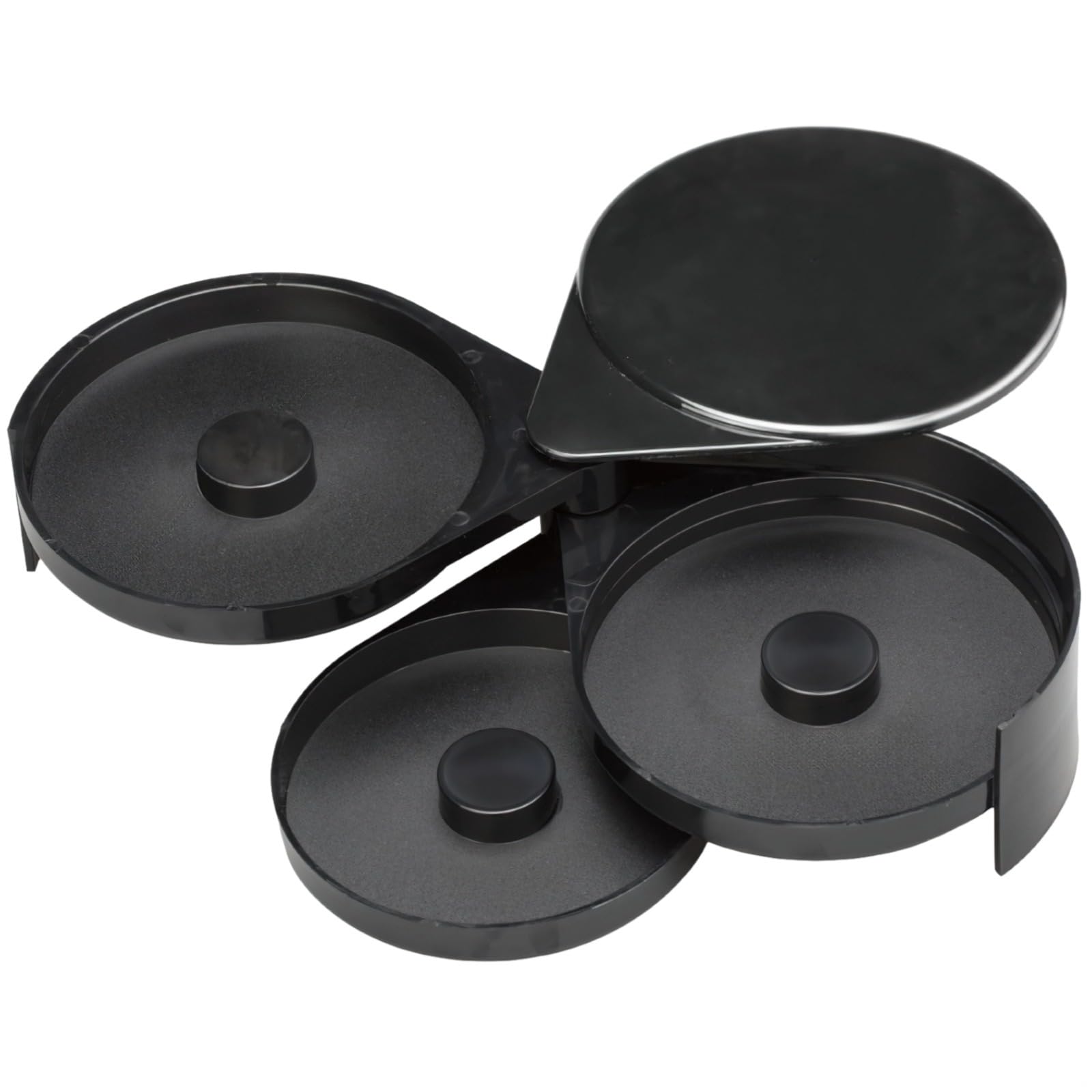 Bosreroy Black Margarita Rimmer Set with 3 Compartments for Salt, Sugar, and Lime Juice, Ideal for Cocktail Preparation