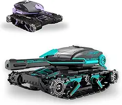 Brinquedo Tanque de Guerra Carrinho de Controle Remoto, Atira Bolinhas, Controle de Pulso Controla o Tanque, Recarregável, Azul