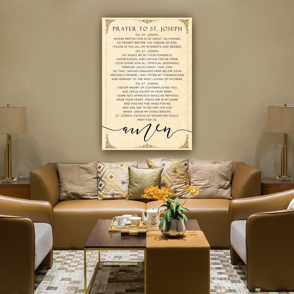 Amazon.com: Zhahugge St. Joseph Prayer Wall Art Prints Vintage
