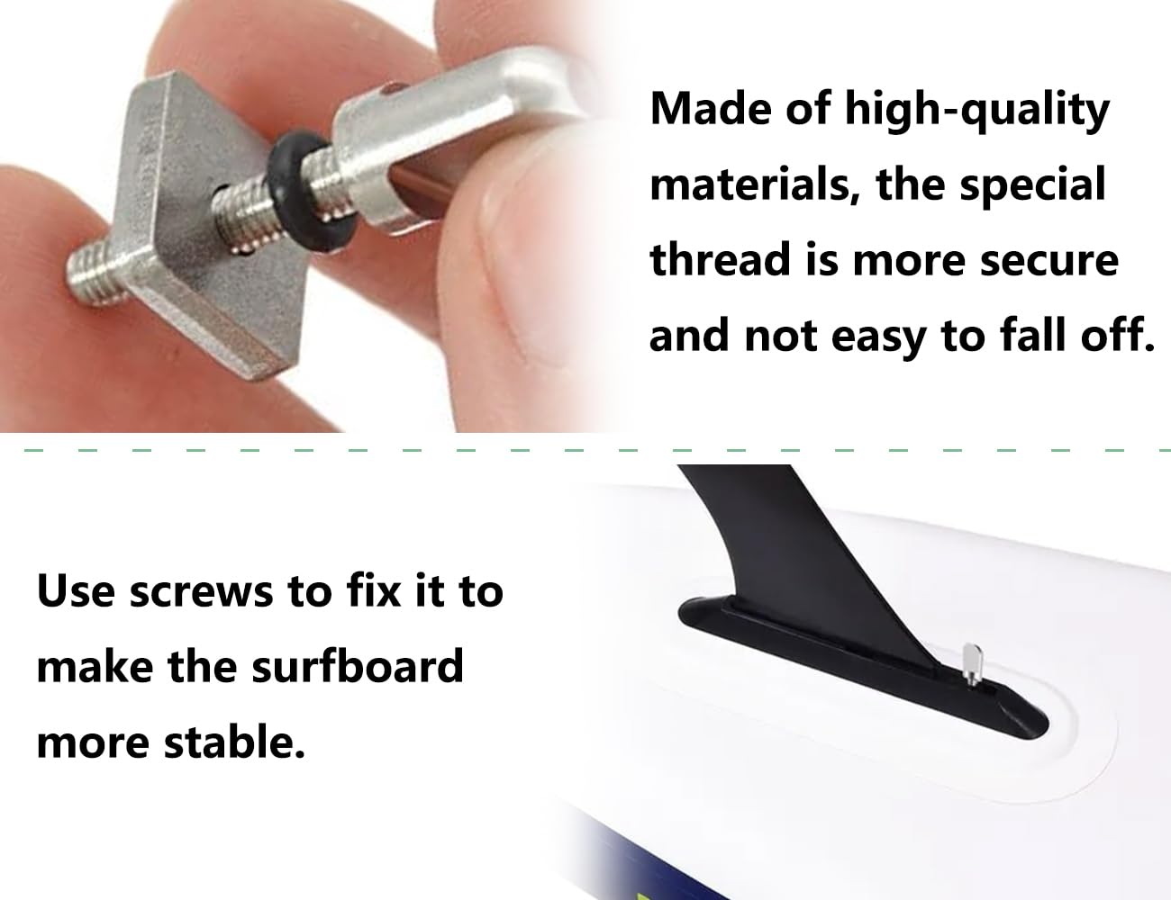 Vis de Planche de Surf AOYEGIC 4 pièces,vis d'aileron de Planche de Surf en Acier Inoxydable,vis d'aileron de Plaque d'aileron Universelle,pour Sup,Planche à pagaie,kit de Plaque d'aileron(Argent)