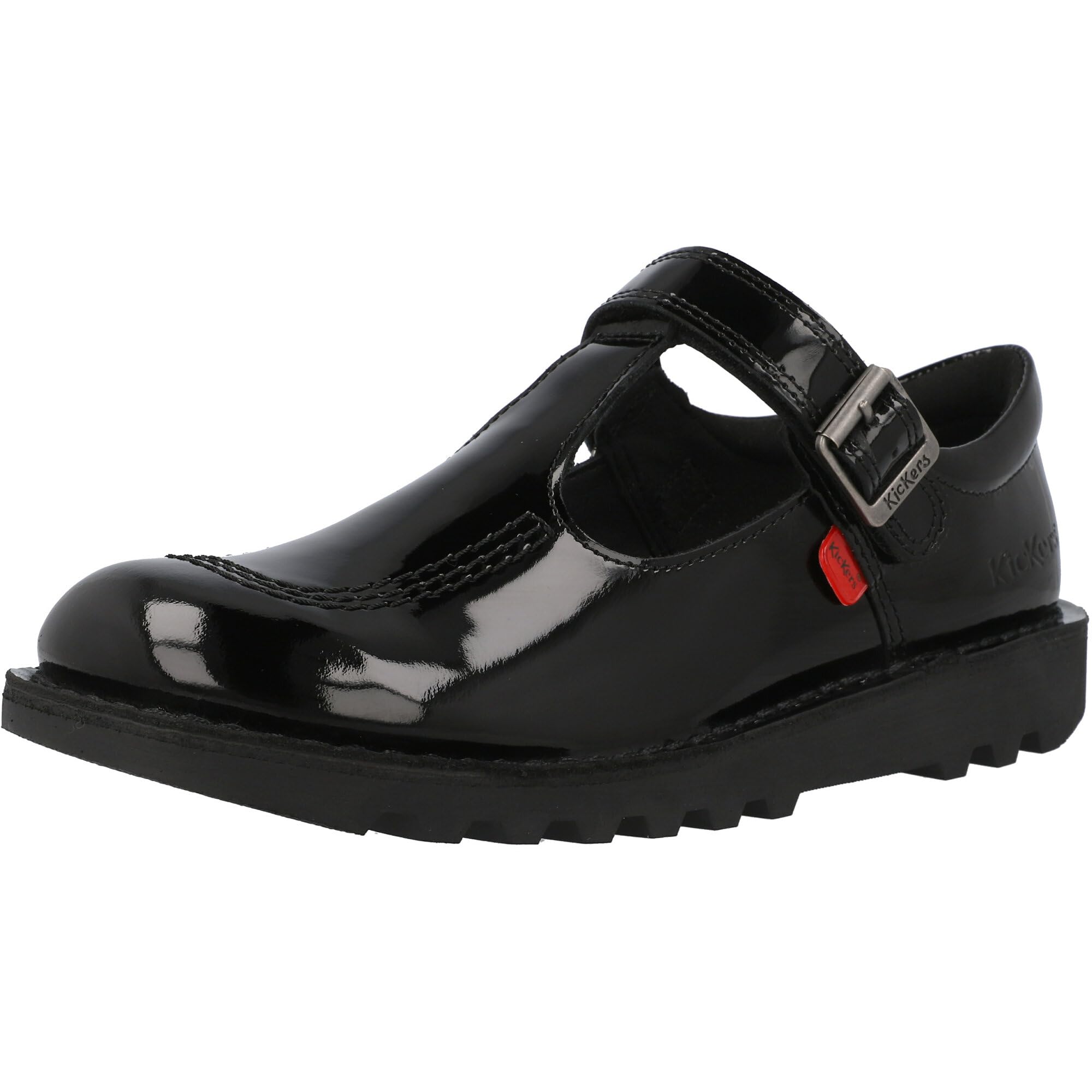Kickers Kick T Vel J Nero Pelle Mary Jane Scarpe