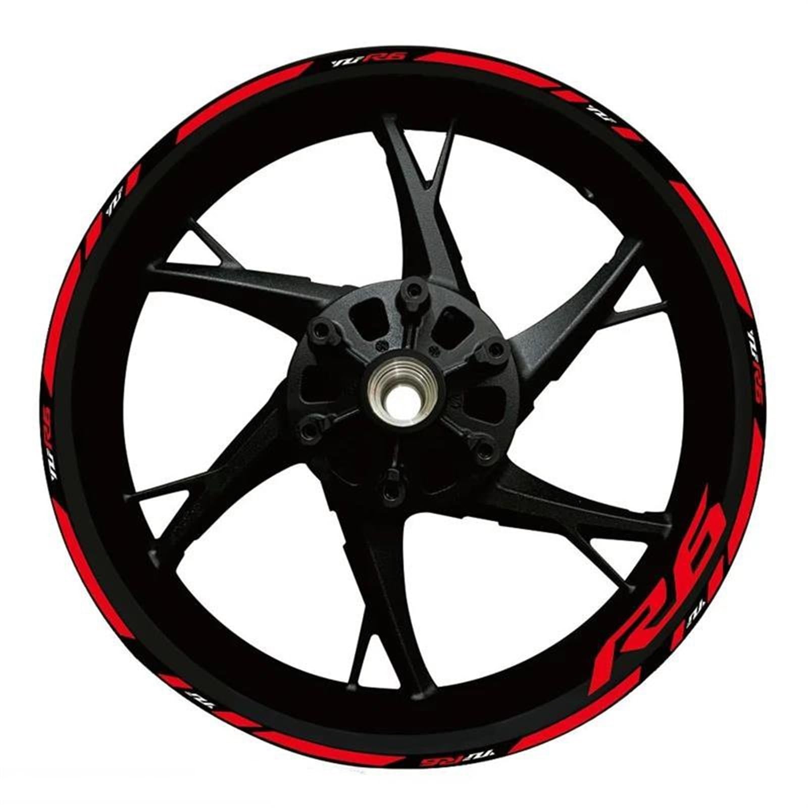 Stickers Motorcycle Accessories Wheel Stickers Reflective Rim Motorbike Waterproof Decals for Yamaha YZFR6 YZF R6(Style 23)