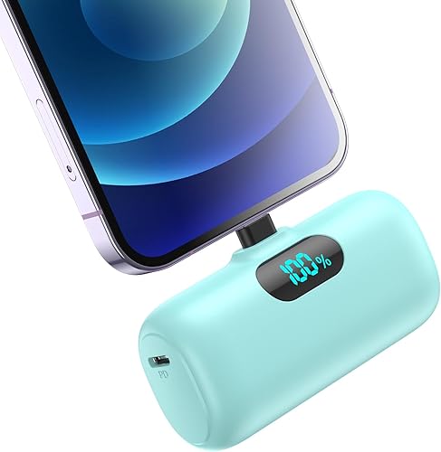 Miniatura 8 de Cargador portátil pequeño para iPhone de 5000 mAh, cargador de batería PD de carga rápida, mini batería portátil, cargador de teléfono portátil