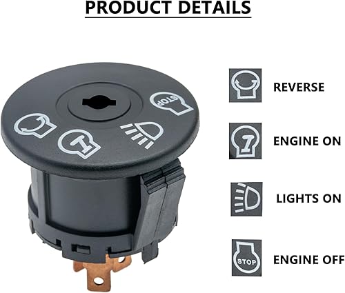 Miniatura 3 de Interruptor de encendido con llave de 4 posiciones 7 terminales compatibles con Husqvarna Craftsman Dixon CubCadet 175566 532175566 163968 925-1741