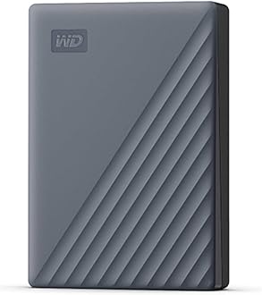Western Digital WDBRMD0050BGY-WESN Portable Hard Drive 5TB USB 3.0 Gray My Passport USB-C & USB-A Compatible Encryption Password Protection External Hard Disk