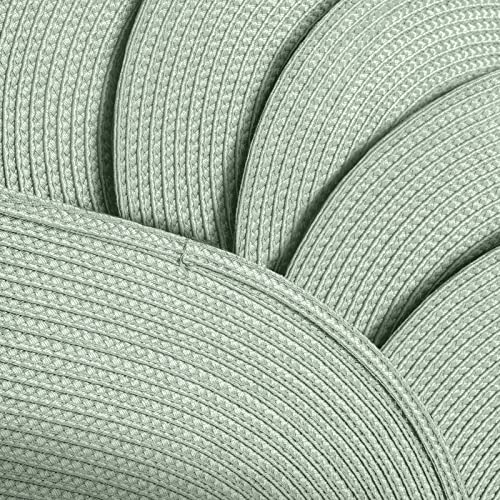 Ahhfsmei Placemats，Placemats Set Of 6 For Dining Table Washable Woven Vinyl Non-Slip Placemat Heat-Resistant Durable Table Mats For Dining Table Easy To Clean(Oval Fog Green6) #TOP2