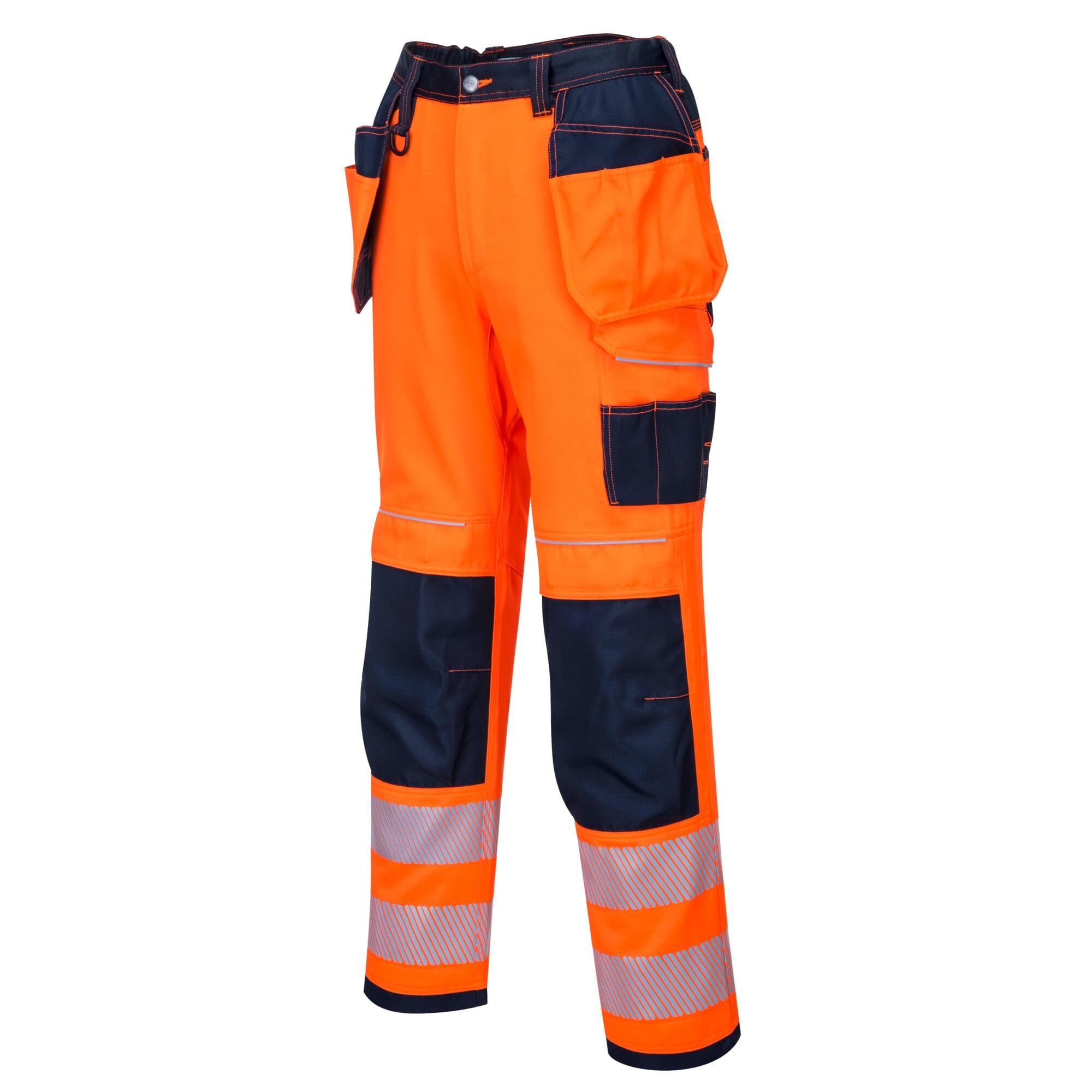 Portwest AmazonUkkitchen T501YER Vision - Pantaloni con Fondina ad Alta visibilità,