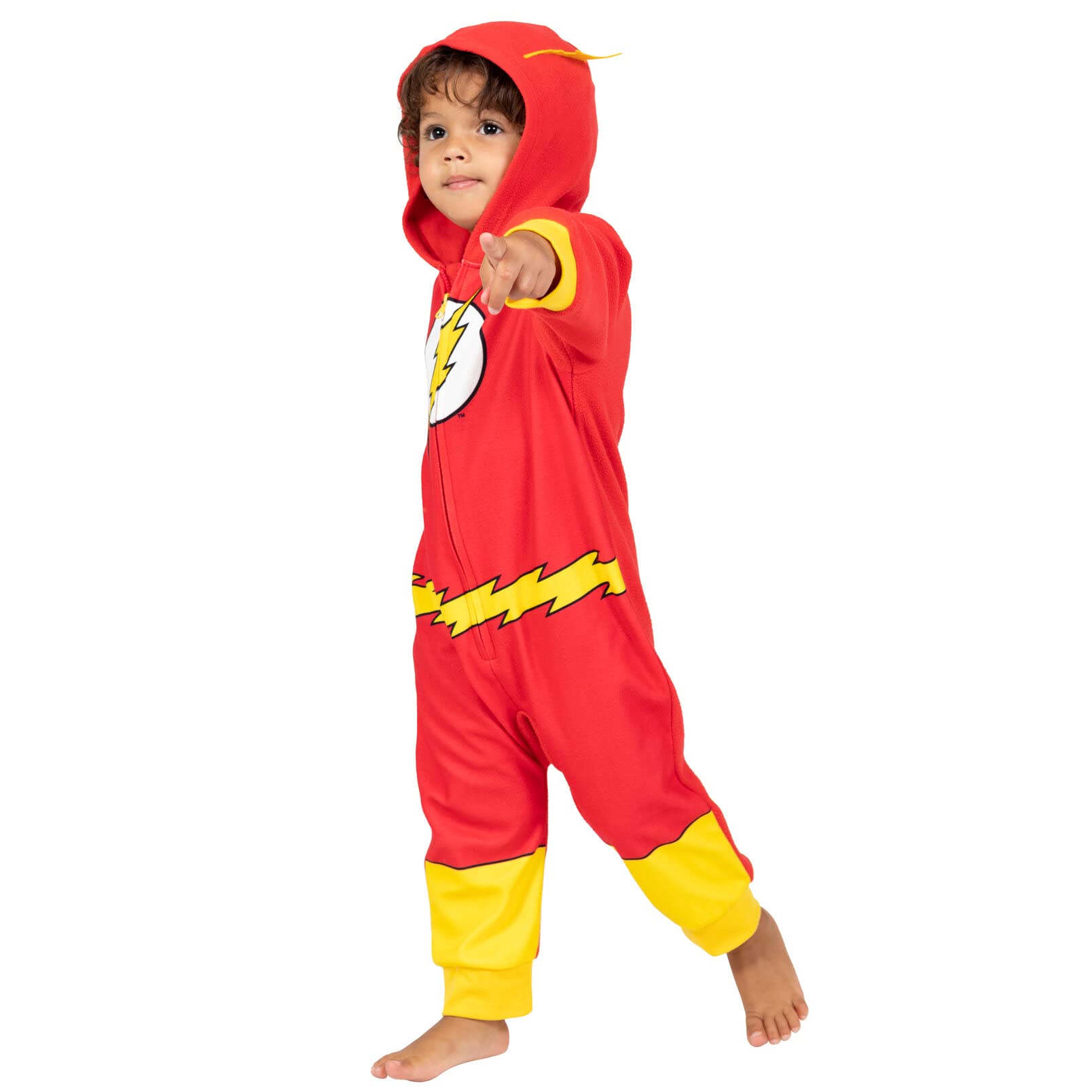 DC Comics Justice League The Flash Toddler Boys Hooded Onesie Pajama Coveralls 3T