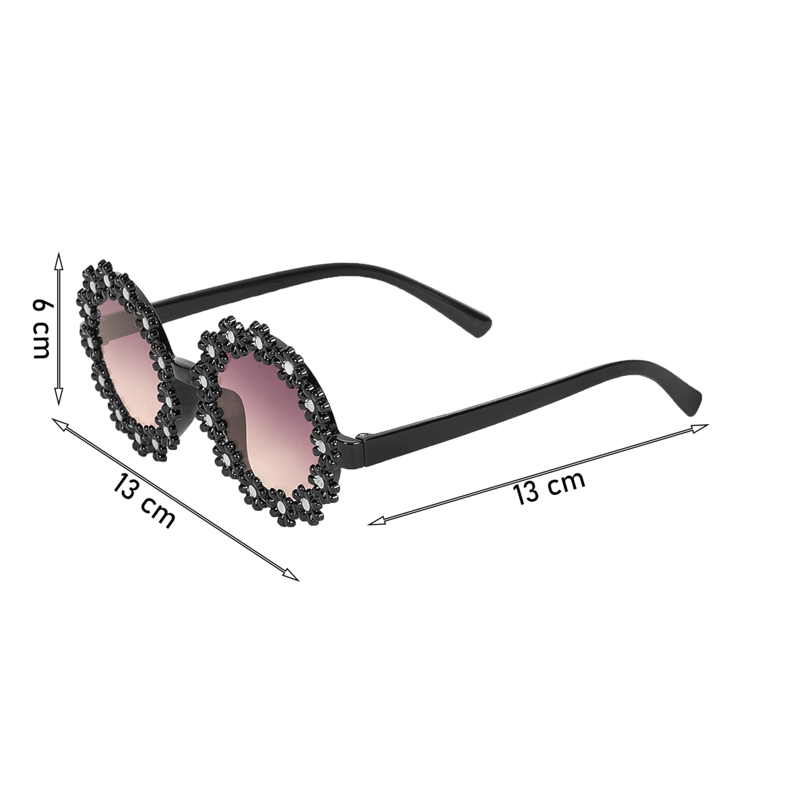 ALNA-TURA Flower Sunglasses For Kids Girls| UV Protection Sunglass, Shade For Girls, Polarized, Stylish, Fashion, Modern, Flower-Shaped Sunglasses forChildrens (Age 3 To 10 Years) (BLACK) - Image 4 thumbnail
