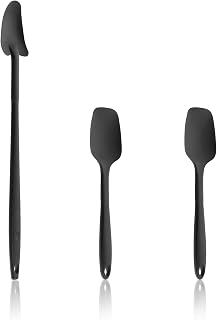 Kochblume Ghost Neck Set, Remaining Spoon Flex Spoon M | Premium Food Grade Silicone with Stainless Steel Core | The Original of Cooklimate in the Pink Box (Anthracite, Set of 3)