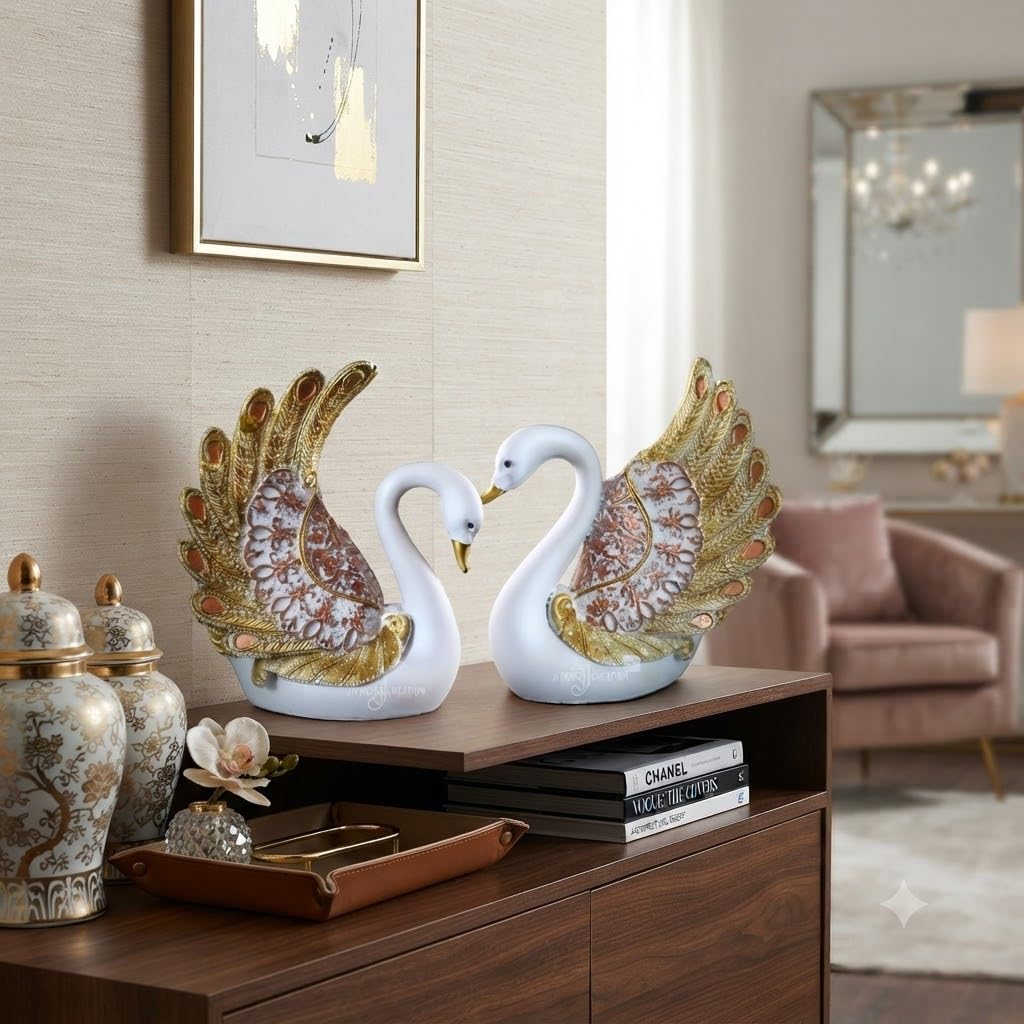 Elegant Duck Swan Sculpture - Home Decor -1