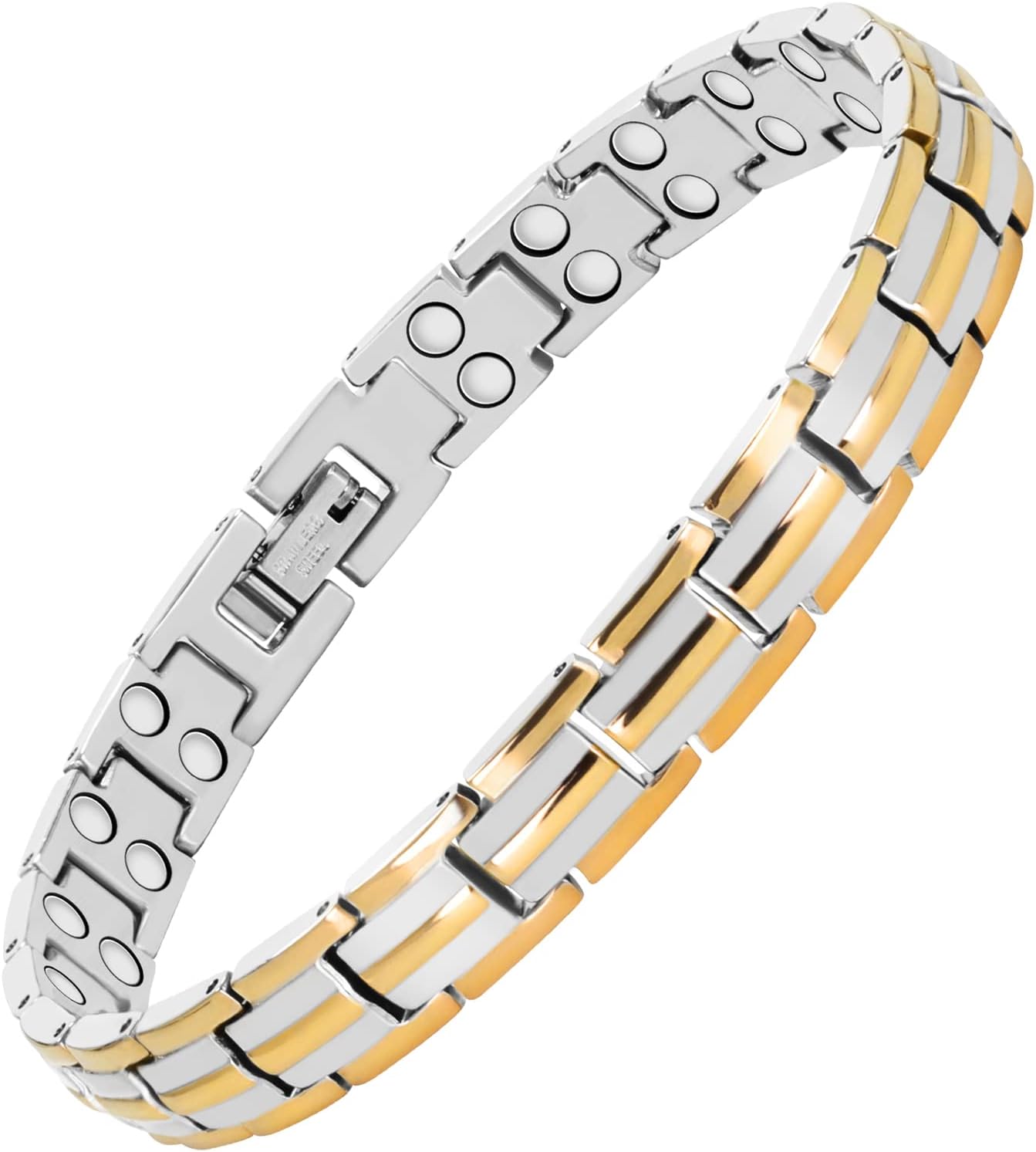 Jeracol Lymphatic Detox Magnetic Bracelets for Women,Titanium Steel Bracelets with Ultra Strength Magnets,Adjustable Length with Sizing Tool