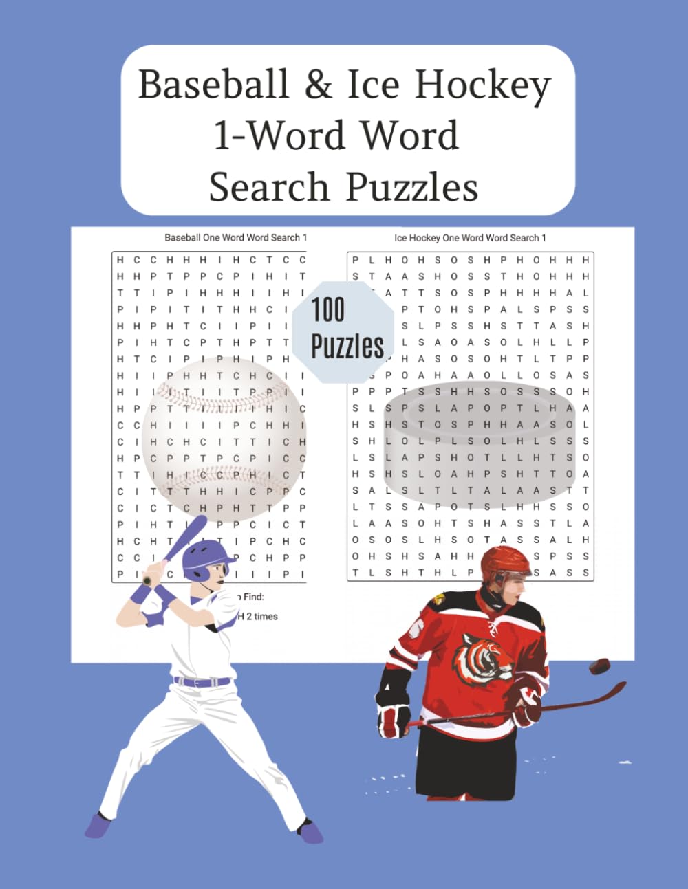 Baseball & Ice Hockey 1-Word Word Search Puzzles