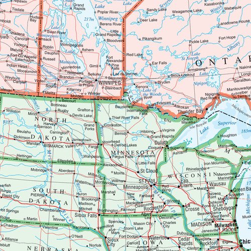 North America Wall Map - Atlas Of Canada - 34" X 39" Paper #TOP1