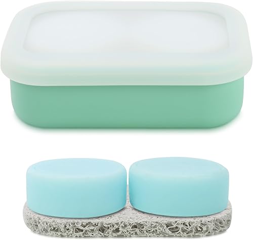 Miniatura 9 de Estuche de jabón de viaje, contenedor de jabón de viaje a prueba de fugas, caja de jabón de silicona con capa de drenaje, portajabón irrompible