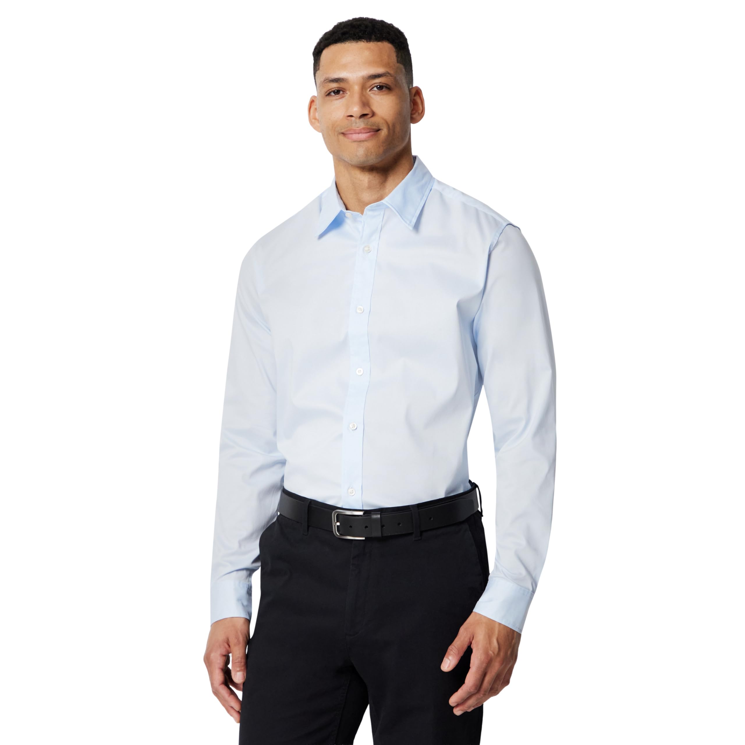 Amazon Essentials Men's Regular Fit Long Sleeve Wrinkle Resistant Stretch Dress Shirt