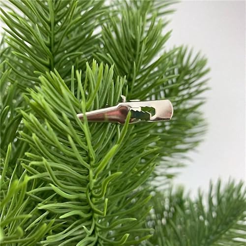 Miniatura 2 de Namyuk 6 flores de Pascua artificiales con purpurina de 7 pulgadas, flores de Pascua artificiales con clips para adornos de árbol de Navidad,