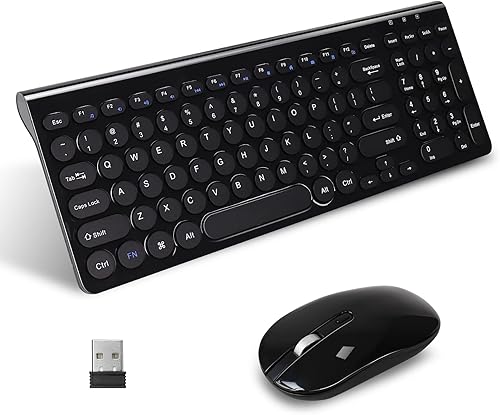 Miniatura 8 de LeadsaiL Combo de teclado y mouse inalámbricos, mouse USB inalámbrico y teclado de computadora, compacto y silencioso para computadora portátil con