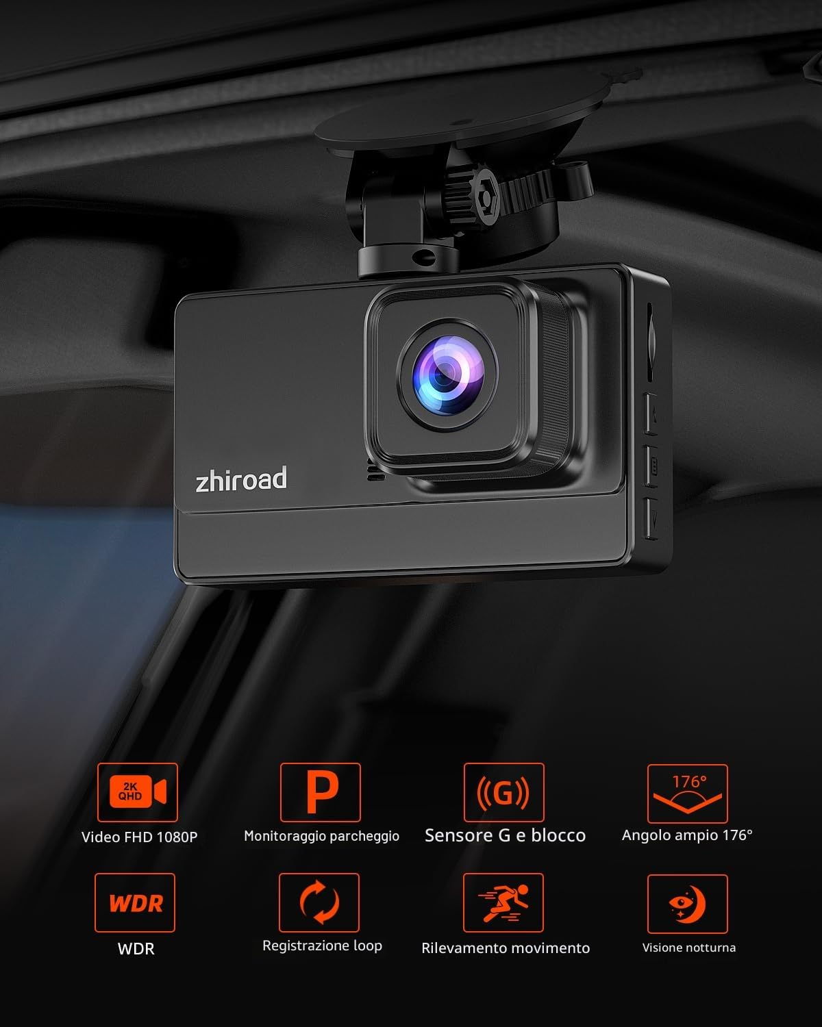 Dash Cam Auto,1080P FHD Dash Cam con Schermo IPS da 3", Grandangolo 176°, Telecamera per Auto con Scheda SD 32G, Visione Notturna,Registrazione in Loop,Modalità Parcheggio,Sensore G,WDR