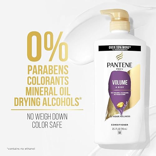 Miniatura 7 de Pantene Set de champú, acondicionador y tratamiento capilar, volumen y cuerpo para cabello fino, seguro para cabello teñido