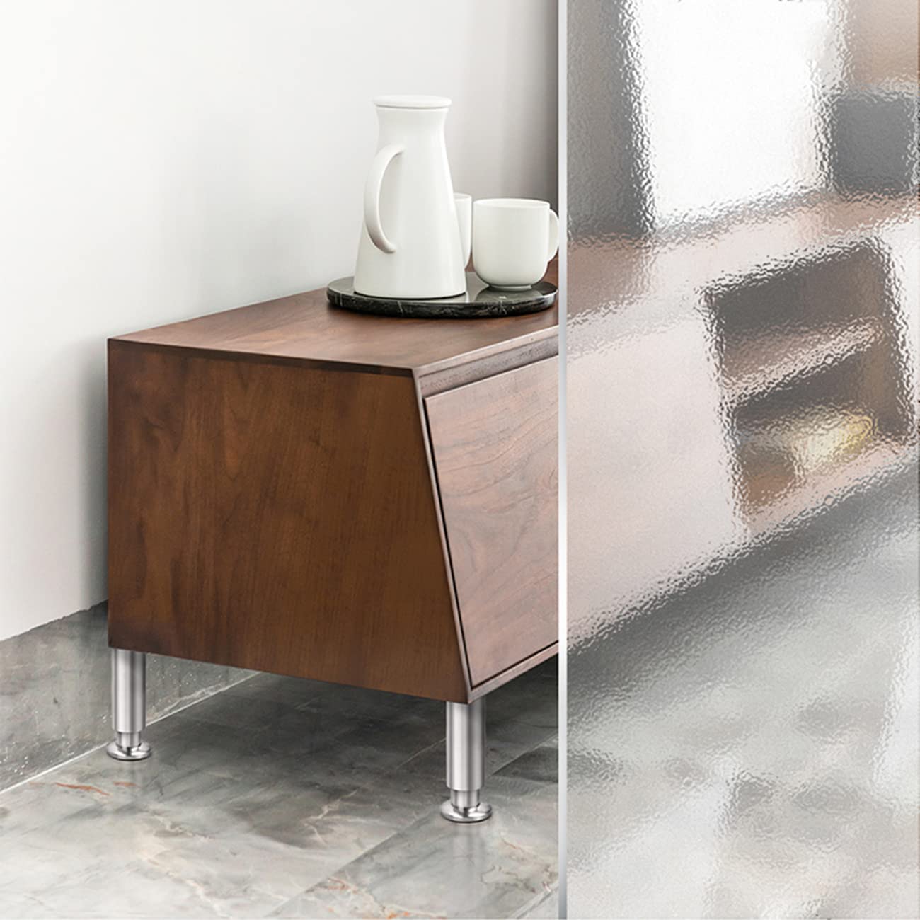 Patas para Muebles de Acero Inoxidable Patas para Muebles Altura Regulables,Patas para Mesa Patas para Muebles Sofá Mesa Estantes,con Tornillos 4 Piezas (30cm/11.8in)