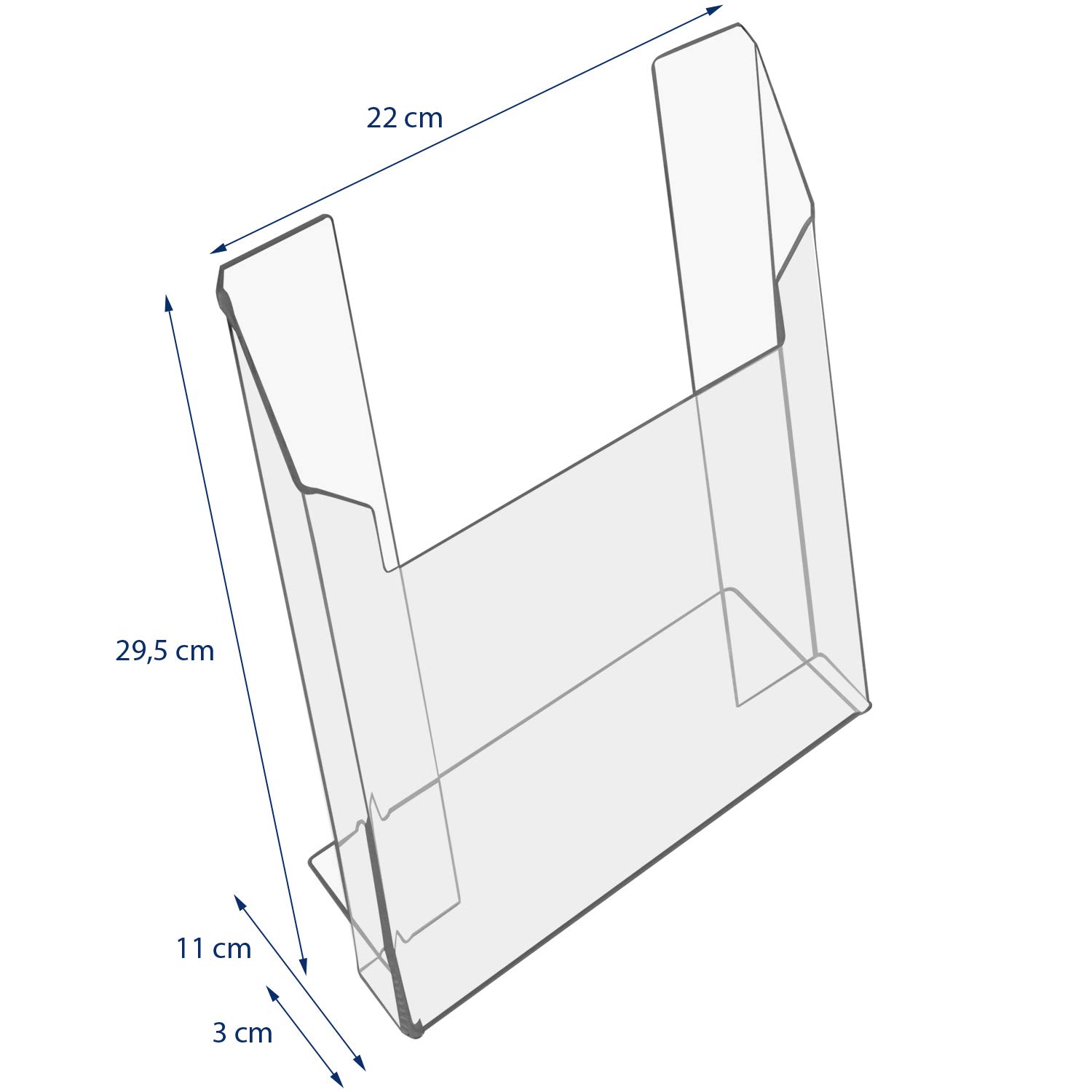 HMF 46962 Acryl Prospekthalter | 10 Stück | DIN A4 Hochformat | Glasklar
