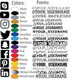 Customized Social Media Decal - Personalized Custom Stickers Name Username Logo - Custom Vinyl...