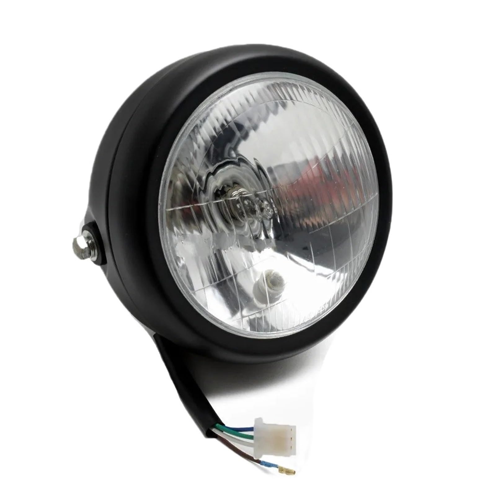 Gruppo Ottico Anteriore Moto Faro Anteriore Alogeno Da 35 W Con Griglia Metallica Retrò Per Moto Kit Maschera Staffa Faro(2)