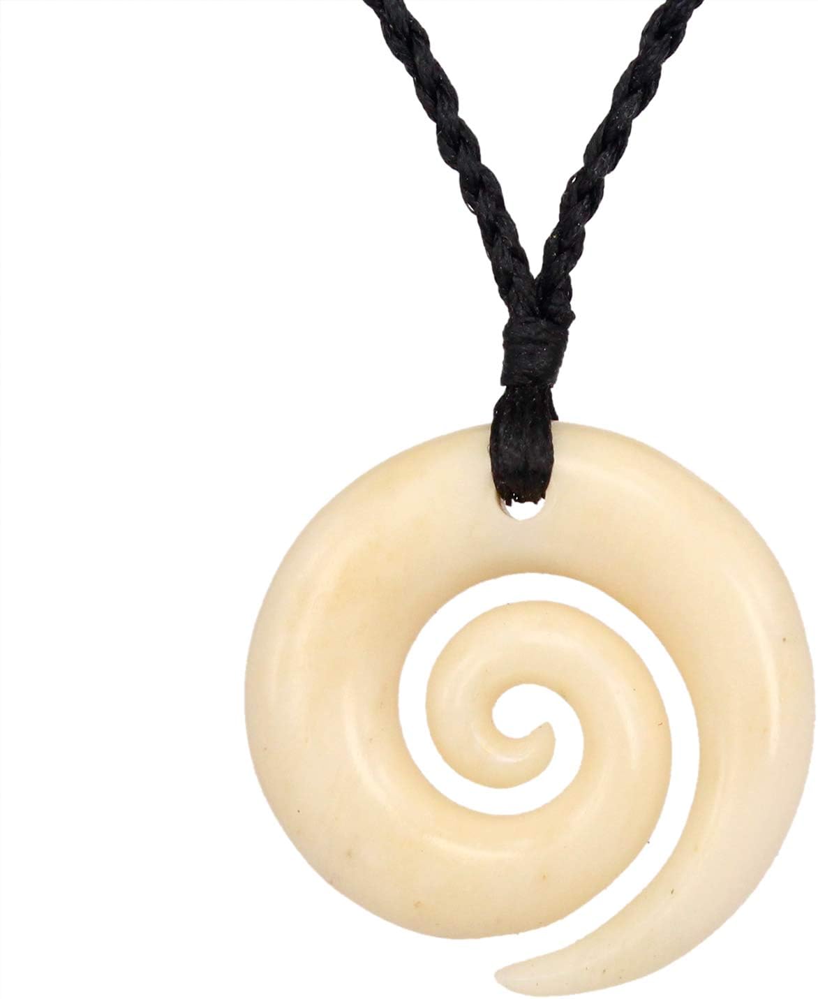 Maori Koru Ox Bone Handmade Fern leaf Spiral Simple Jewellry