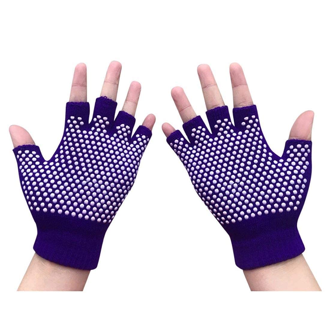 Drange Women Yoga Gym Body Building Training Sport Workout Bike Cycling No-Slip Yoga Gloves (Purple) (B096XTR34L) Amazon Price History, Amazon Price Tracker