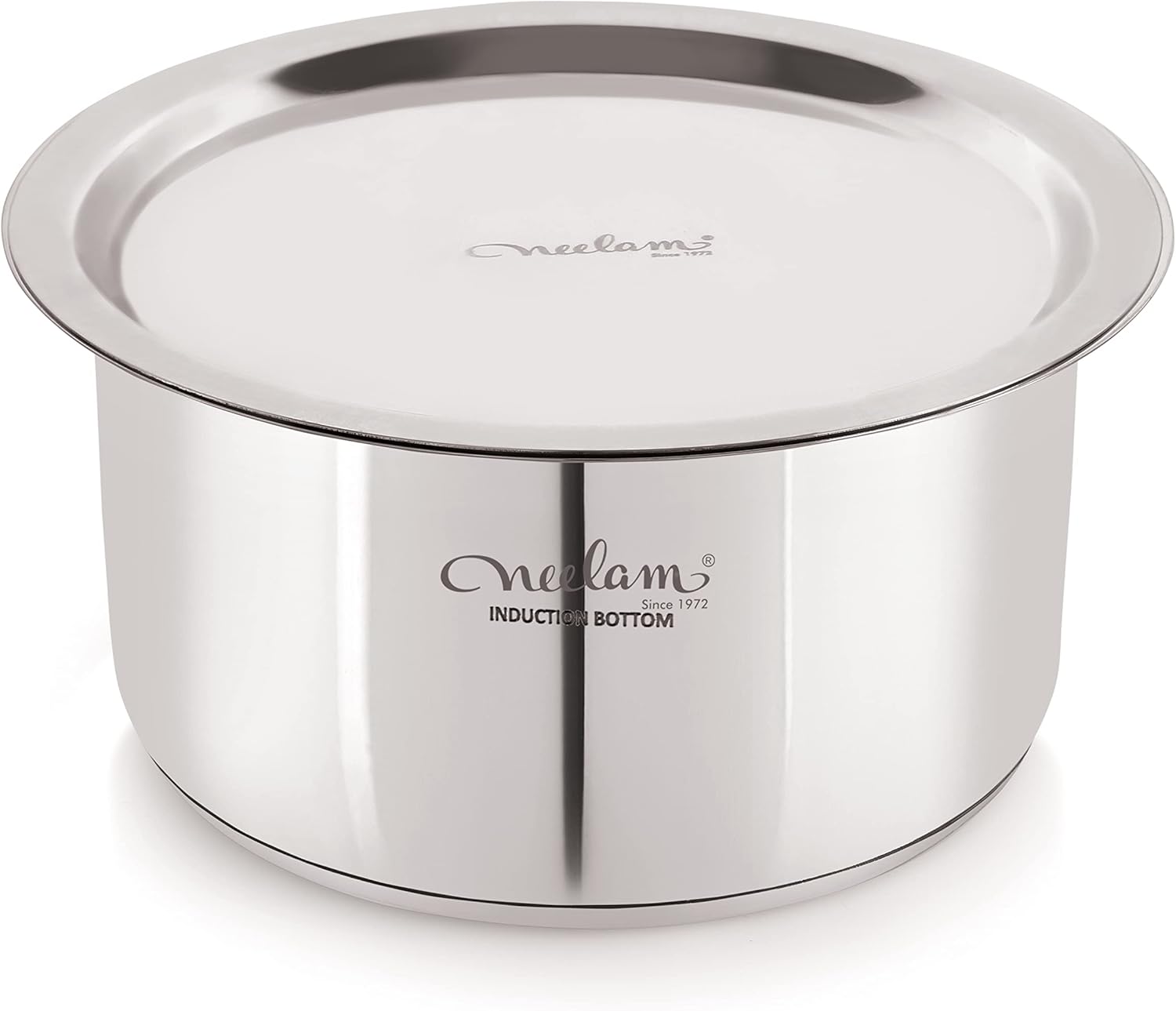 Neelam Stainless Steel Induction Bottom Tope with Lid, Size 14 Neelam Stainless Steel Induction Bottom Tope with Lid, Size 14
