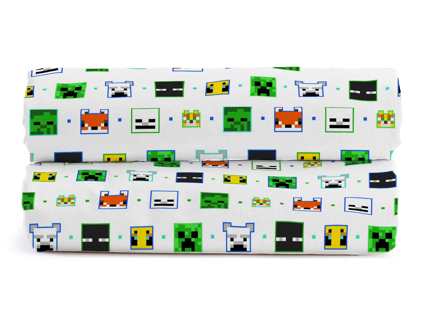Jay Franco Minecraft Creative Fashion 100% Cotton Fitted Sheet 90 x 200 cm Single,White, White - Minecraft - Image 3