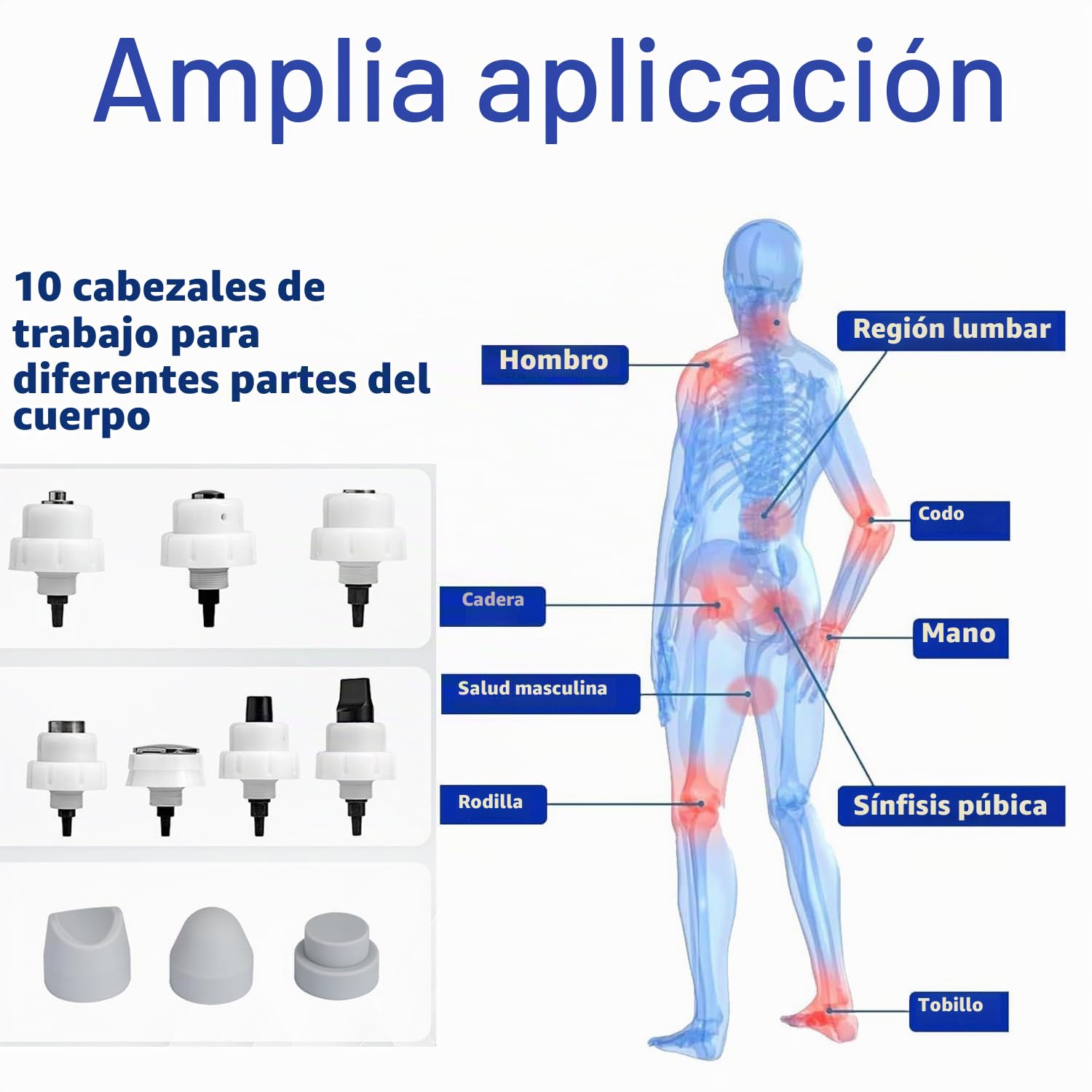Dispositivo de Terapia de Ondas de Choque, Máquina Profesional Ondas de Choque, Fisioterapia Masajeador Ondas de Choque para Disfuncion erectil, Fascitis plantar, Celulitis, Calcificación