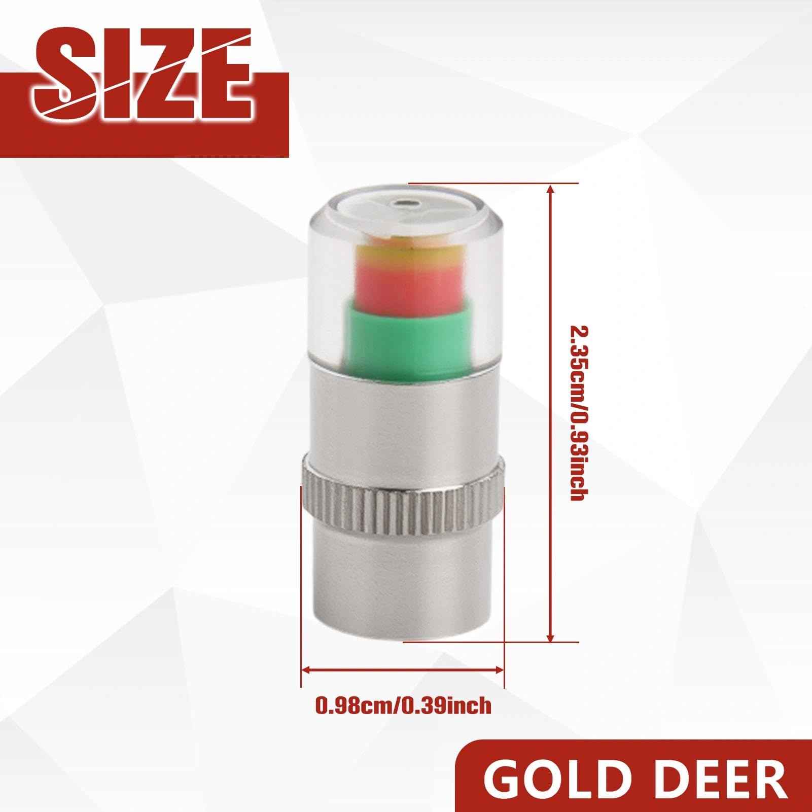 12 PCS Tire Pressure Monitor Valve Stem Caps with Box, 2.4Bar 36PSI, 3-Color Eye Alert Sensor Indicator, Universal Fit for Car SUV Truck Motorcycle Bicycle - 5