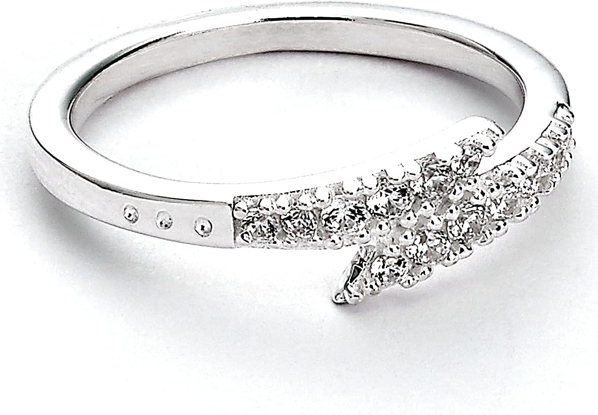 Official Sterling Silver Lightning Bolt Ring size small by The Carat Shop, Metal, Crystal