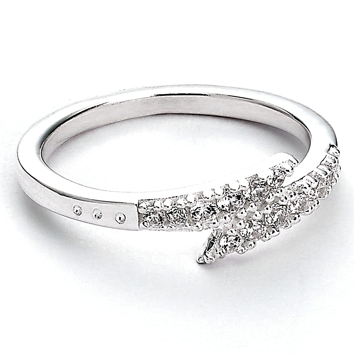 Official Sterling Silver Lightning Bolt Ring size small by The Carat Shop, Metal, Crystal