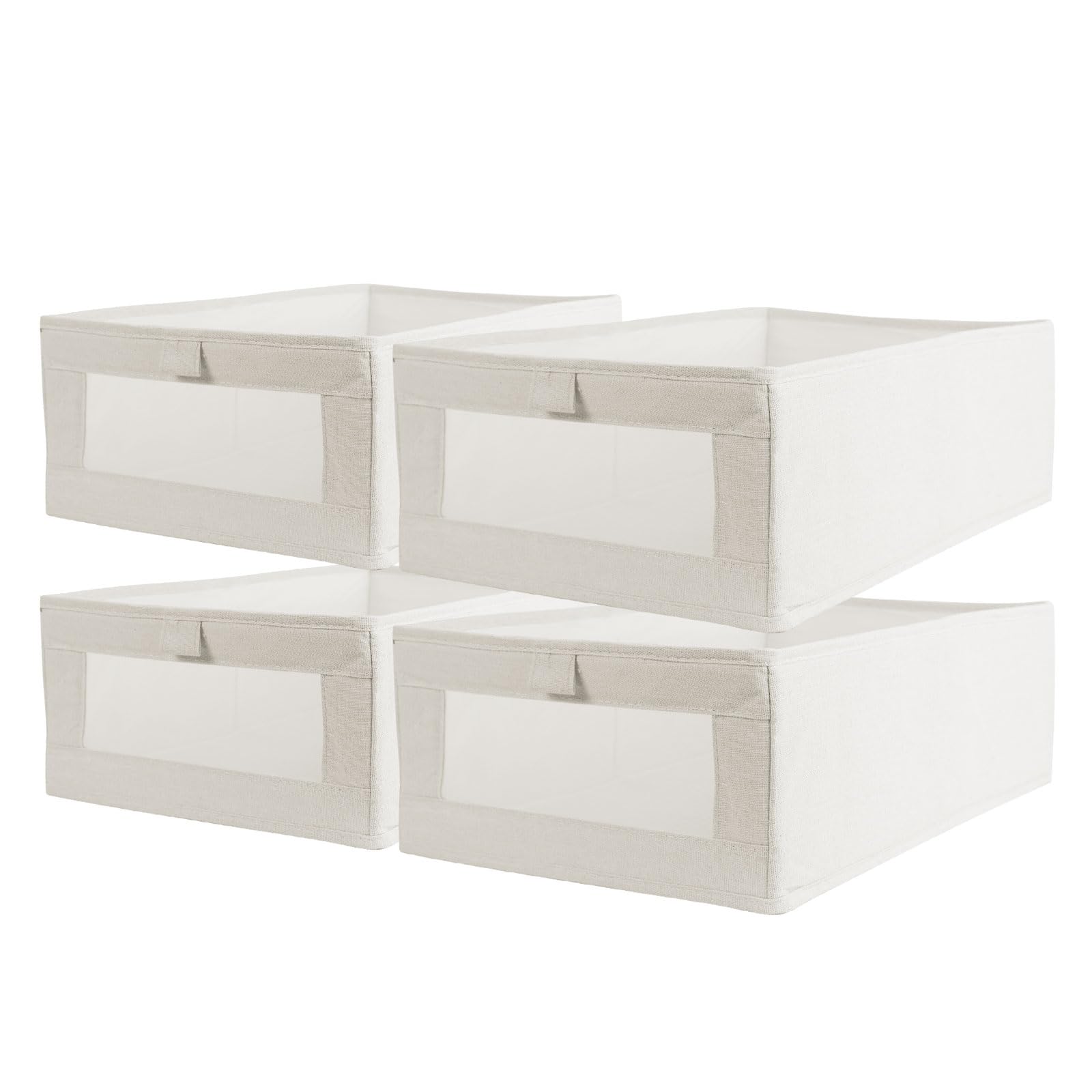 4 Piezas Caja de Almacenaje Armario, Organizador Armario Plegable Organizador de Ropa para Armario Cajas Organizadoras Armarios, Sistema Organizador Armario, para Ropa Juguetes, 40x26.5x16cm, Blanco