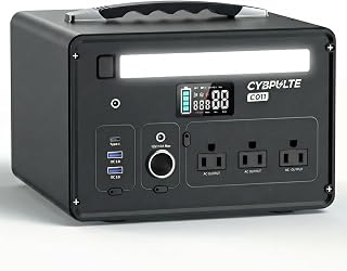Portable Power Station 1000W (2000W Surge), 1008Wh LiFePO4 Power Station with 3 AC Outlet, 140W USB-C Fast Charging,8 Ports Solar Generator for Camping Indoor Outdoor Emergency RV Trip (CYBPULTE C011)