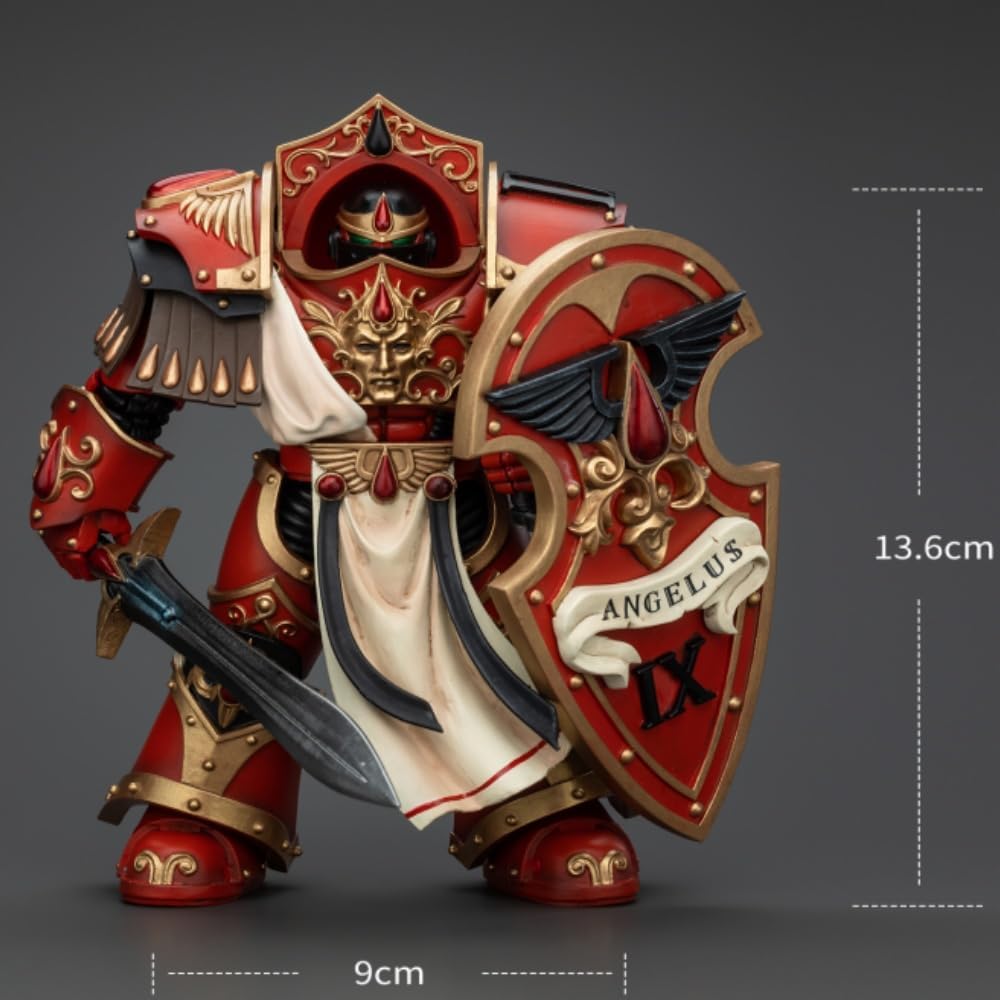 JOYTOY Warhammer The Horus Heresy Blood Angels Crimson Paladins Squad Crimson Paladin 3, 1:18 Scale Action Figure Mecha Joy Toy Collection Model 5.6in