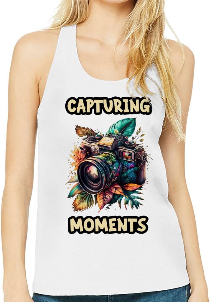 Camera Graphic Women's Racerback Tank - Beautiful Tank Top - Themed Workout Tank