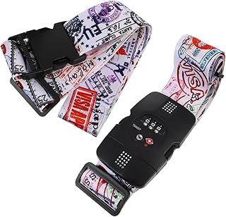 2 Pçs Tsa Alças De Bagagem Com Trava Alfandegária Alças De Mala Ajustáveis Cinto De Bagagem Com Trava Acessório De Viagem Acessórios De Bagagem Para Bagagem De Viagem Acessórios